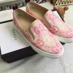 Replica Gucci women's g signature slip-on sneaker shoes 408510 in pink