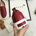 Replica Gucci women's g signature slip-on sneaker shoes 408510 in Red