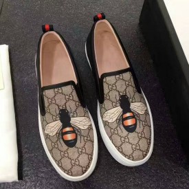 Gucci GG supreme bee slip on sneaker shoes 456202