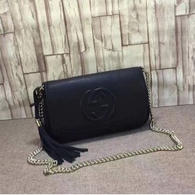 Gucci Soho leather shoulder bag black 336752