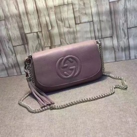 Gucci Soho leather shoulder bag nude pink 336752