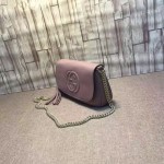 Gucci Soho leather shoulder bag nude pink 336752