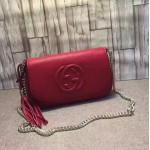 Gucci Soho leather shoulder bag red 336752