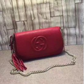 Gucci Soho leather shoulder bag red 336752