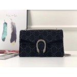 Gucci Dionysus GG velvet small shoulder bag black 400249