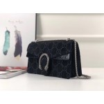 Gucci Dionysus GG velvet small shoulder bag black 400249