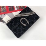 Gucci Dionysus GG velvet small shoulder bag black 400249