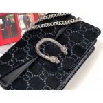 Gucci Dionysus GG velvet small shoulder bag black 400249