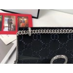 Gucci Dionysus GG velvet small shoulder bag black 400249