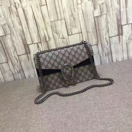 Gucci Dionysus GG Supreme shoulder bag black canvas 400249