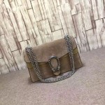 Gucci Dionysus GG Supreme shoulder bag  suede khaki 400249