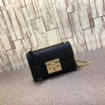 Padlock Gucci Signature shoulder bag black 409487