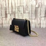 Padlock Gucci Signature shoulder bag black 409487