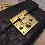 Padlock Gucci Signature shoulder bag black 409487