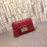 Padlock Gucci Signature shoulder bag red 409487