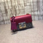 Gucci Padlock GG Supreme shoulder bag red-brown 409487