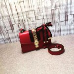 Gucci Sylvie leather shoulder bag red 421882