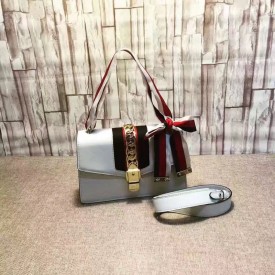 Gucci Sylvie leather shoulder bag white 421882