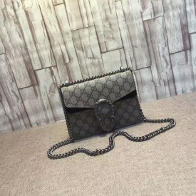 Gucci Dionysus GG Supreme mini bag canvas 421970 with black suede