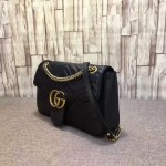 Gucci GG Marmont matelassé shoulder bag black leather 443496