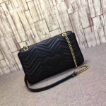 Gucci GG Marmont matelassé shoulder bag black leather 443496