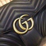 Gucci GG Marmont matelassé shoulder bag black leather 443496