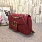 Gucci GG Marmont matelassé shoulder bag red leather 443496