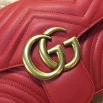 Gucci GG Marmont matelassé shoulder bag red leather 443496