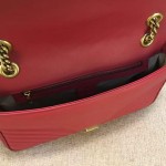 Gucci GG Marmont matelassé shoulder bag red leather 443496