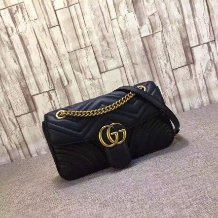 Gucci GG Marmont matelassé shoulder bag small 443497 black