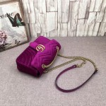 Gucci GG Marmont matelassé shoulder bag small velvet purple 443497