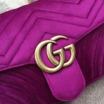 Gucci GG Marmont matelassé shoulder bag small velvet purple 443497