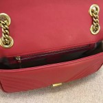 Gucci GG Marmont matelassé shoulder bag small red leather 443497