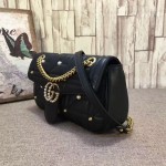 Gucci GG Marmont matelassé shoulder bag small stud black 443497