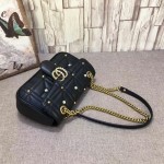 Gucci GG Marmont matelassé shoulder bag small stud black 443497