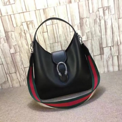 Replica Gucci Dionysus medium leather hobo black 446687