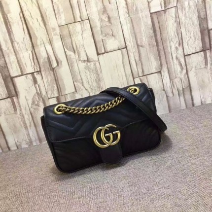 Gucci GG Marmont matelassé mini bag black 446744