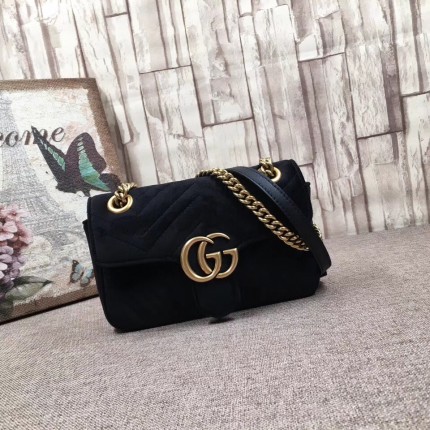 Gucci GG GG Marmont velvet mini bag 446744-1000