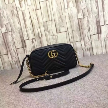 Gucci GG Marmont matelassé shoulder bag small black 447632