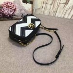 Gucci GG Marmont matelassé shoulder bag small black-white 447632