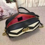 Gucci GG Marmont matelassé shoulder bag small black-white 447632