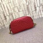 Gucci GG Marmont matelassé shoulder bag small red 447632