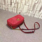 Gucci GG Marmont matelassé shoulder bag small red 447632