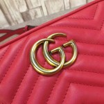 Gucci GG Marmont matelassé shoulder bag small red 447632