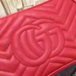 Gucci GG Marmont matelassé shoulder bag small red 447632