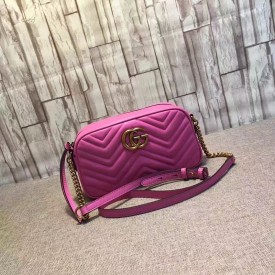 Gucci GG Marmont matelassé shoulder bag small pink 447632