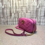 Gucci GG Marmont matelassé shoulder bag small pink 447632