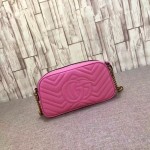 Gucci GG Marmont matelassé shoulder bag small pink 447632