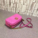 Gucci GG Marmont matelassé shoulder bag small pink 447632