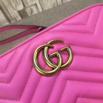 Gucci GG Marmont matelassé shoulder bag small pink 447632